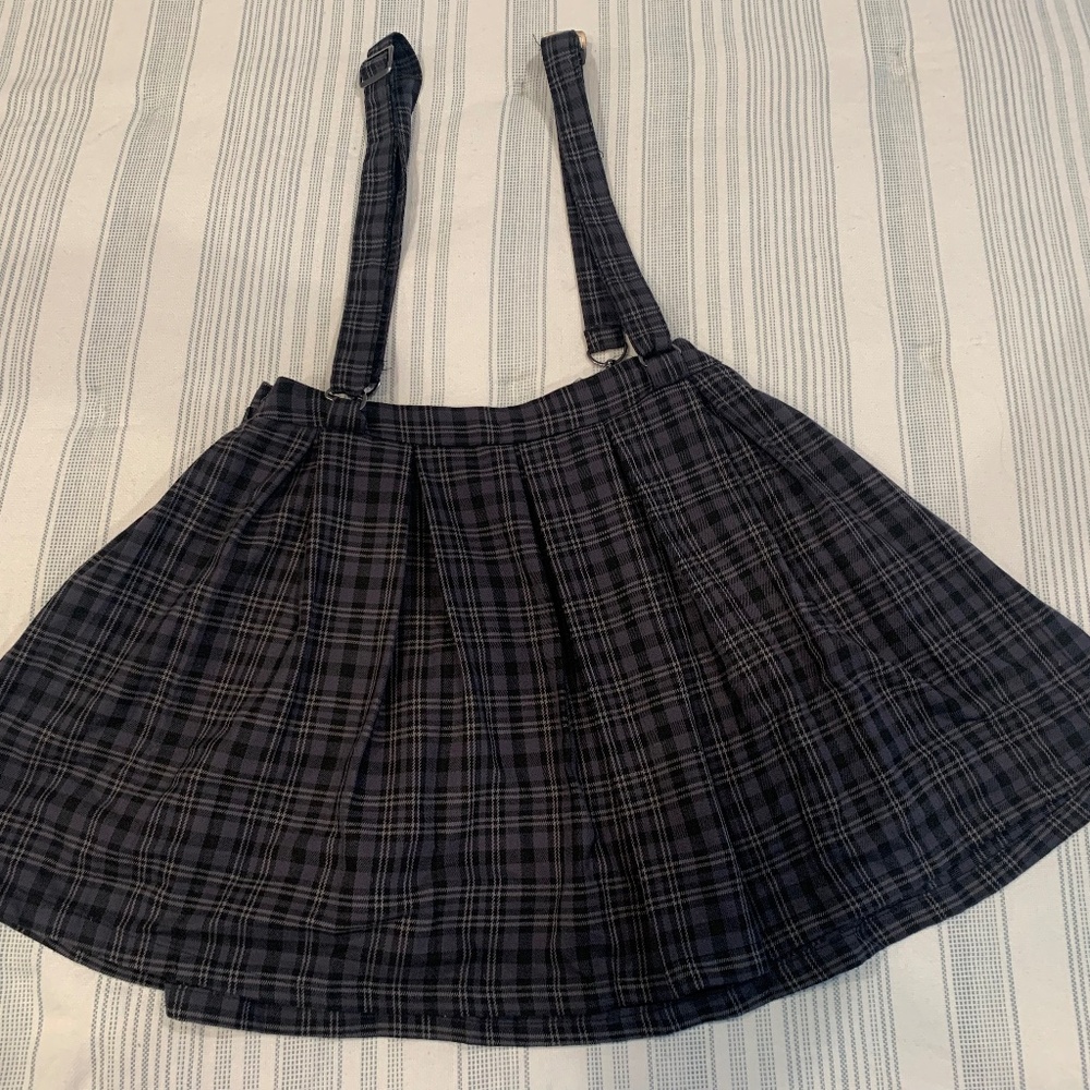 Hot Topic Plaid Skirt with Suspenders